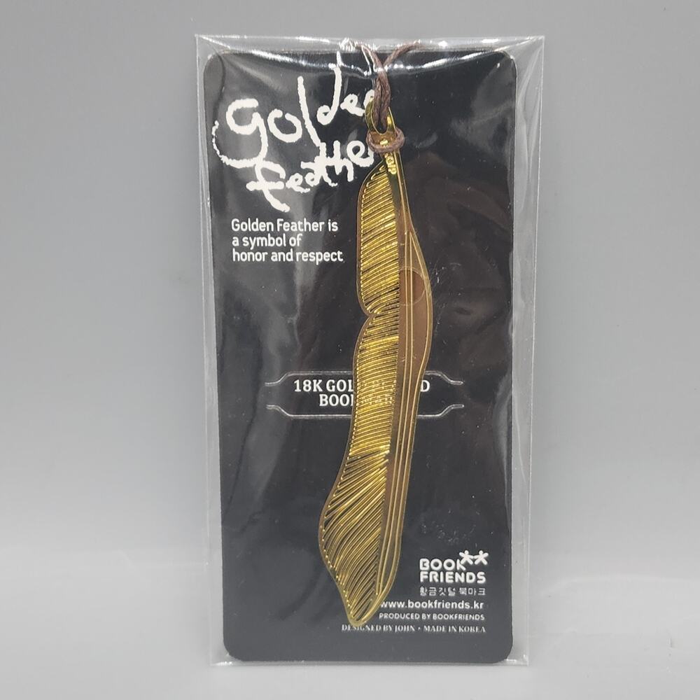 NEW 18K Gold Plated Golden Feather Bookmark Book Friends Honor Respect